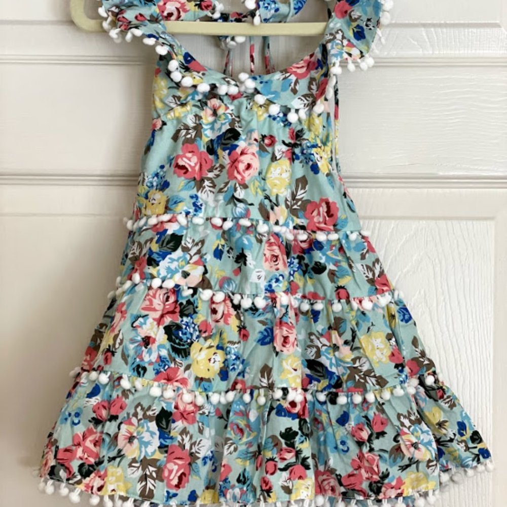 Marlo Floral PomPom Dress size 1/2 YR